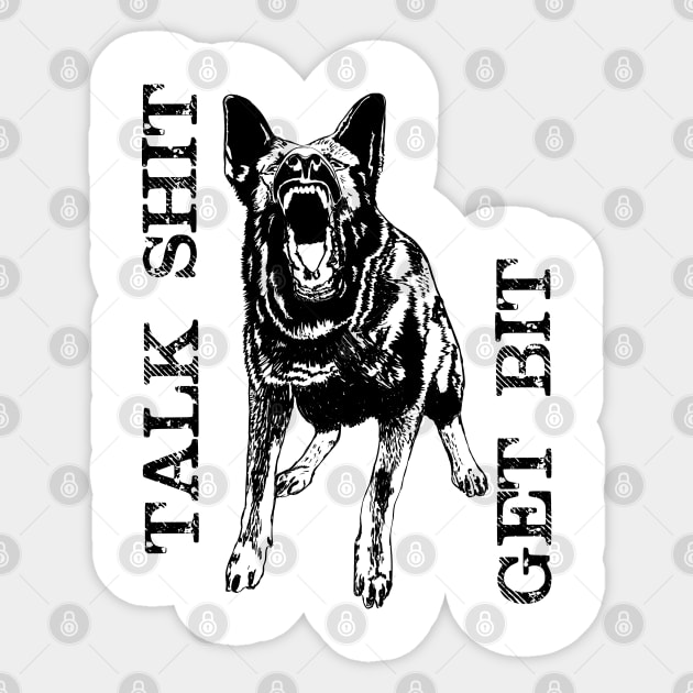 Get Bit - German Shepherd Dog - GSD Sticker by Nartissima